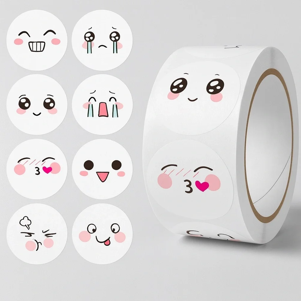 Cartoon Emoticon Stickers Cute Waterproof For Diary Decors SMILE FACE
